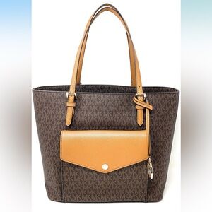 Michael Kors Jet Set Large Pocket Multifunction Tote, Brown/Acorn